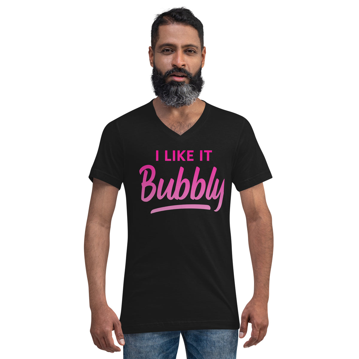 I Like It Bubbly Unisex Short Sleeve V-Neck T-Shirt