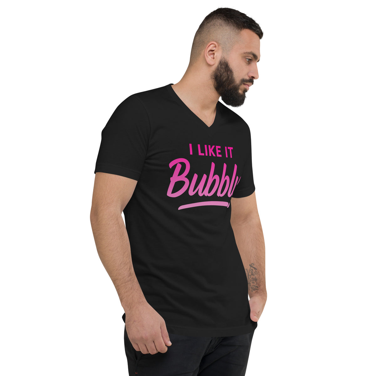 I Like It Bubbly Unisex Short Sleeve V-Neck T-Shirt