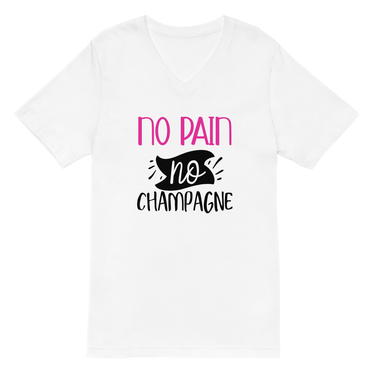 No Champagne Men Short Sleeve V-Neck T-Shirt