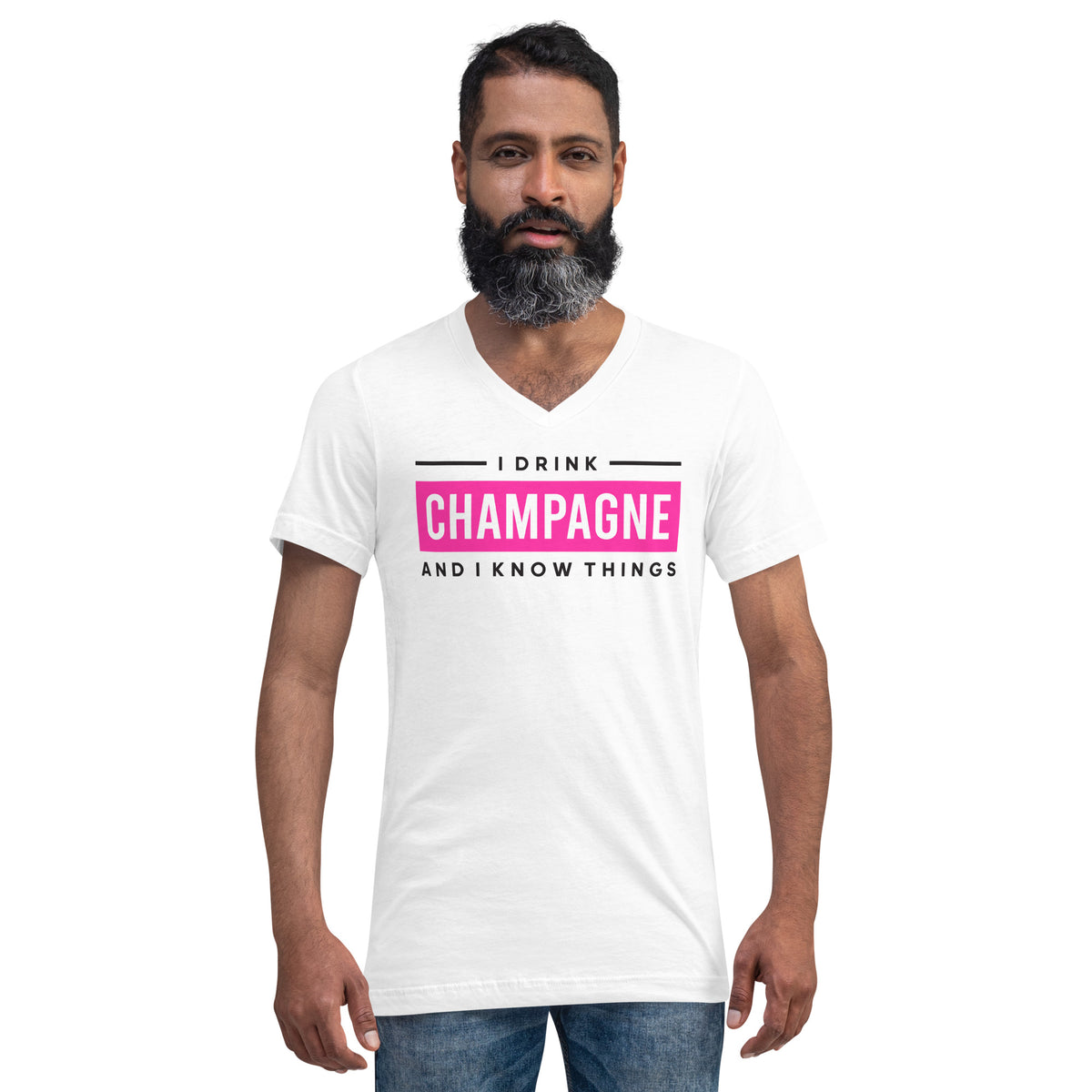 I Drink Champagne Unisex Short Sleeve V-Neck T-Shirt