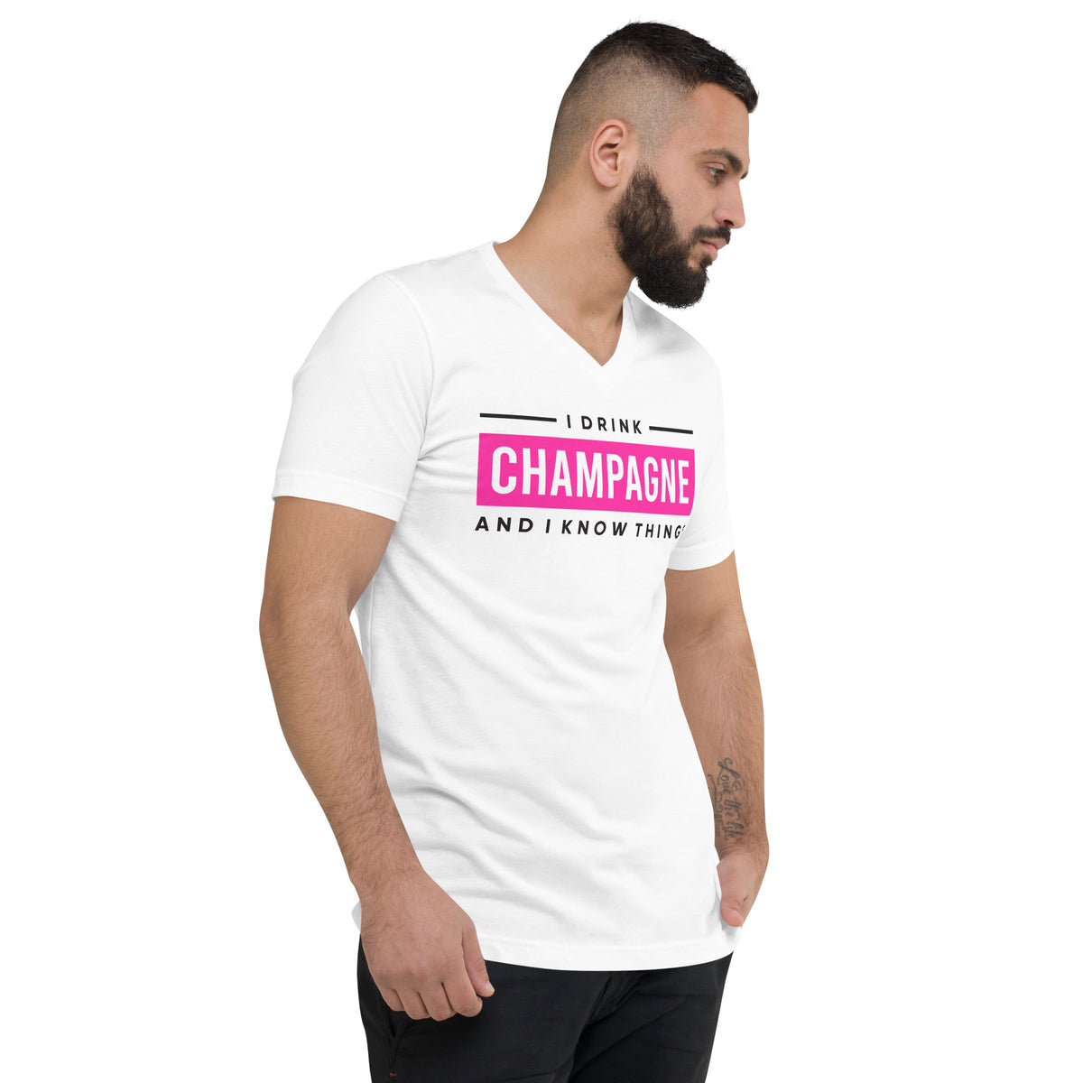 I Drink Champagne Unisex Short Sleeve V-Neck T-Shirt