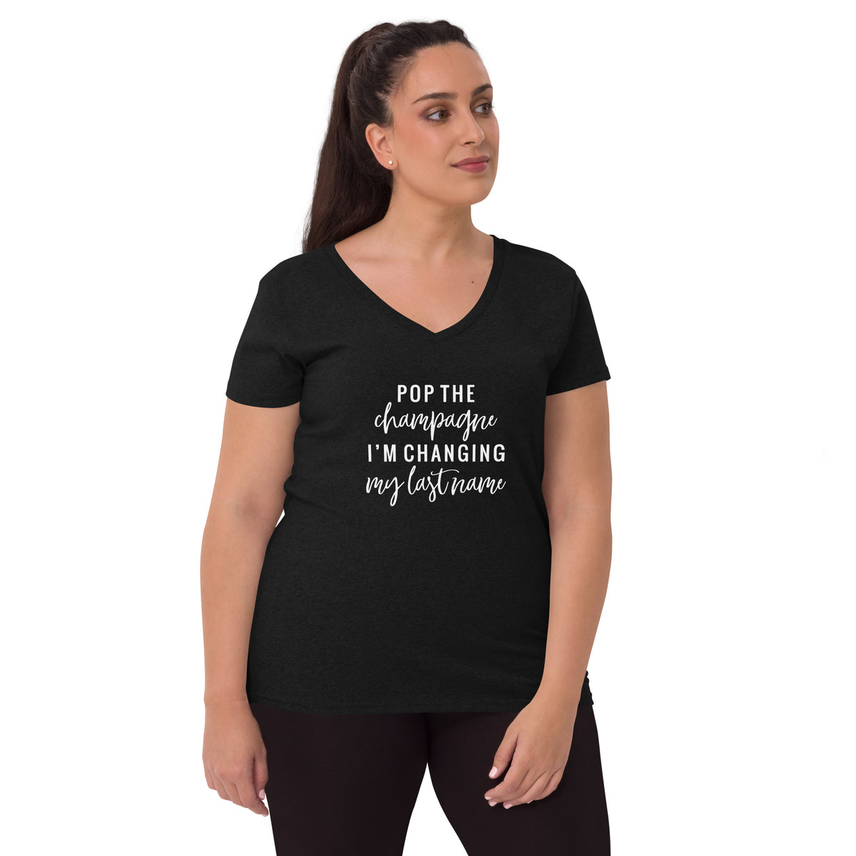 Pop The Champagne Women’s Recycled V-Neck T-Shirt