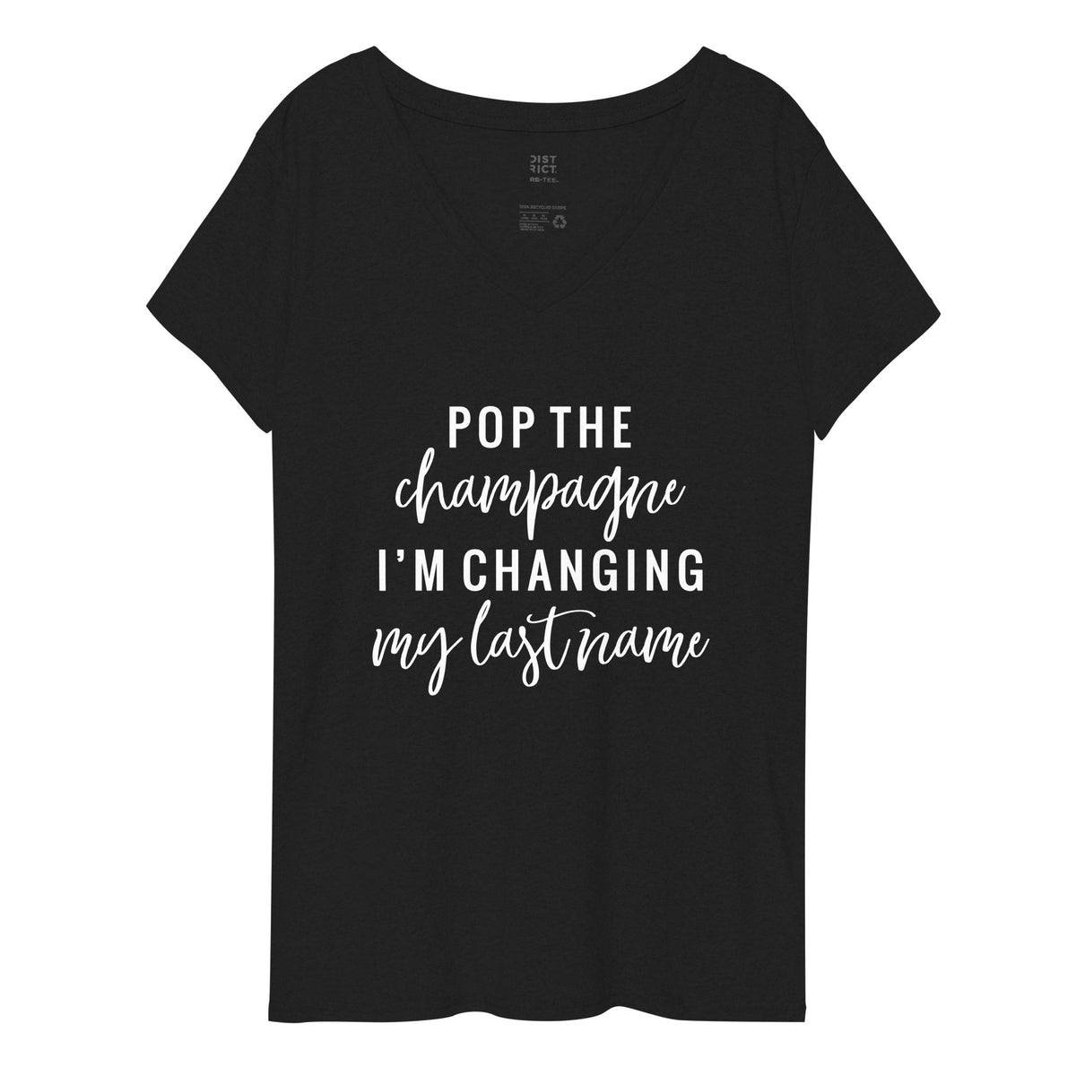 Pop The Champagne Women’s Recycled V-Neck T-Shirt