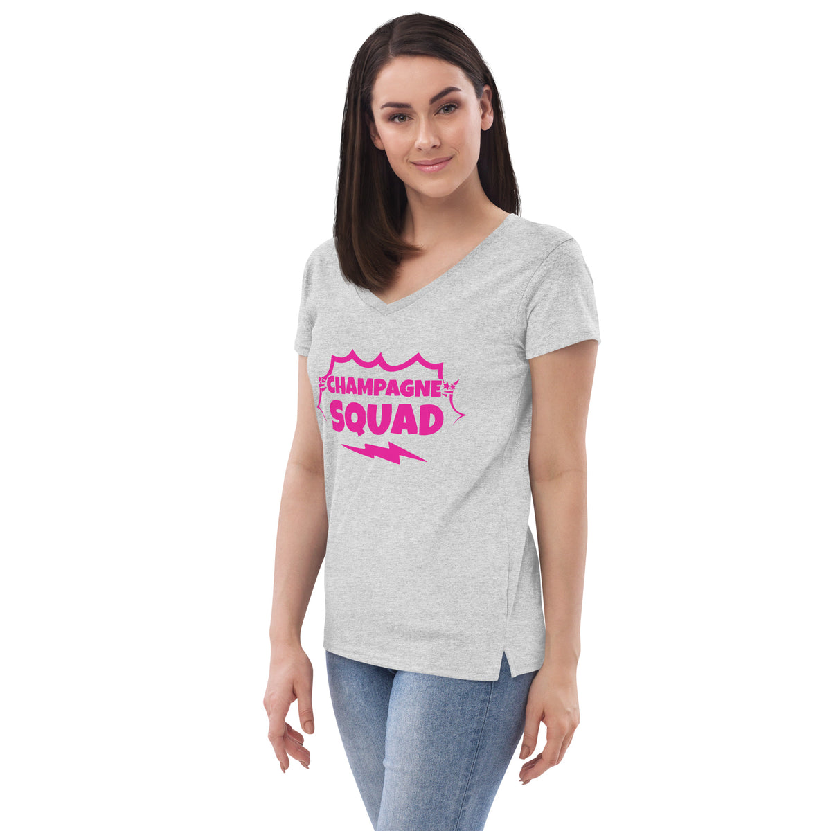 Champagne Squad Women’s Recycled V-Neck T-Shirt