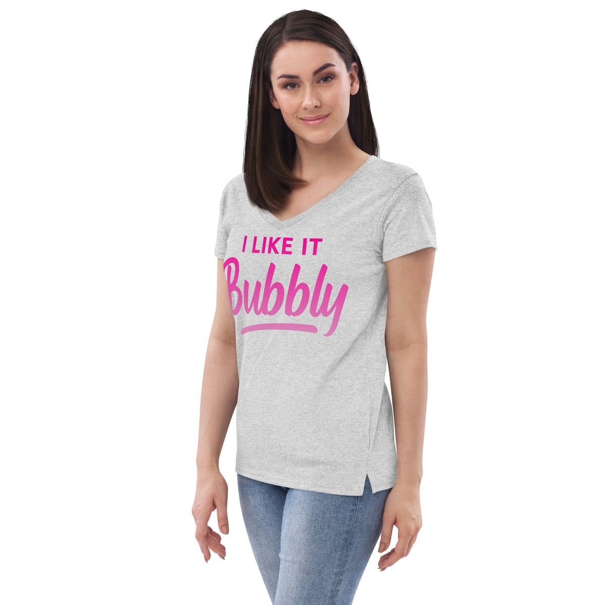 I Like It Bubbly Women’s Recycled V-Neck T-Shirt