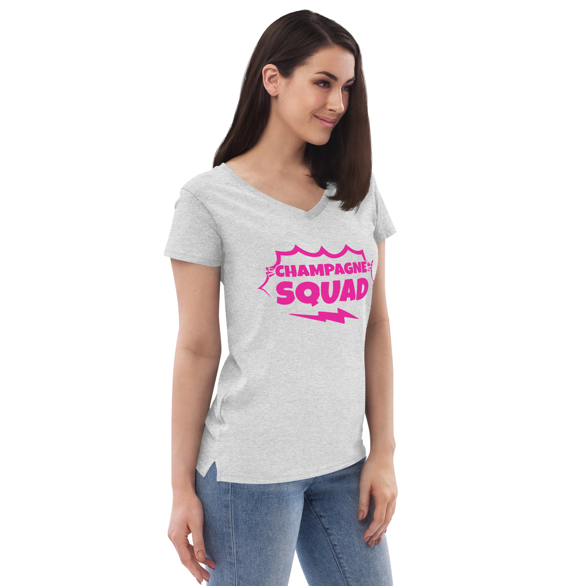 Champagne Squad Women’s Recycled V-Neck T-Shirt