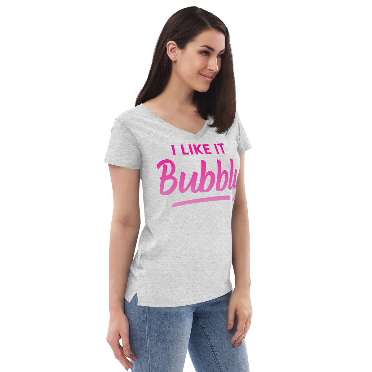 I Like It Bubbly Women’s Recycled V-Neck T-Shirt